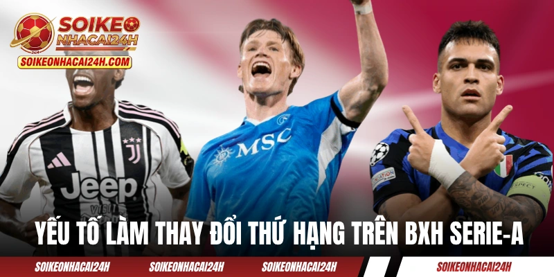 Bảng Xếp Hạng Bóng Đá Serie-A - BXH Bóng Đá Ý Hôm Nay Danh sách các yếu tố có thể làm thay đổi thứ hạng