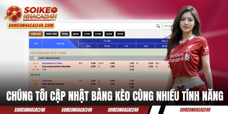 Chúng tôi cập nhật bảng kèo cùng nhiều tính năng
