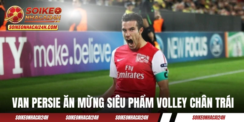 Tiền Đạo Hay Nhất Arsenal - 10 “Họng Pháo” Khét Tiếng Nhất Van Persie ăn mừng siêu phẩm volley chân trái ma mị